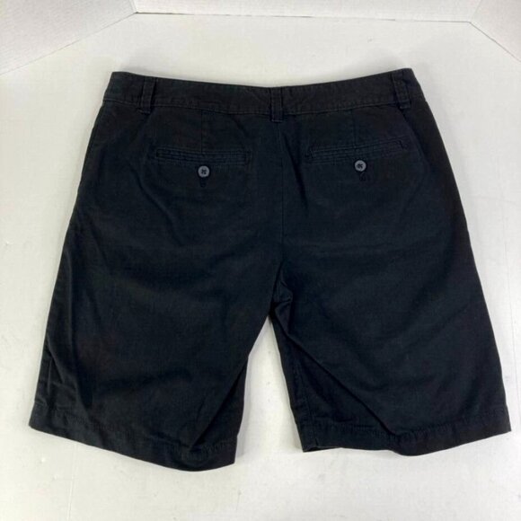 Ann Taylor Loft Womens Chino Shorts Size 4 Black 9" Inseam Flat Front - Picture 2 of 8